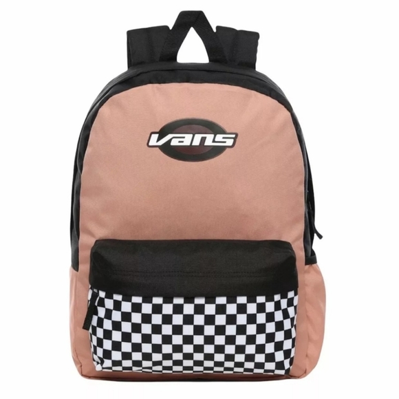 Vans Handbags - New Vans Street Sport Realm Backpack Rose Dawn Pink Black White Checkerboard 22L